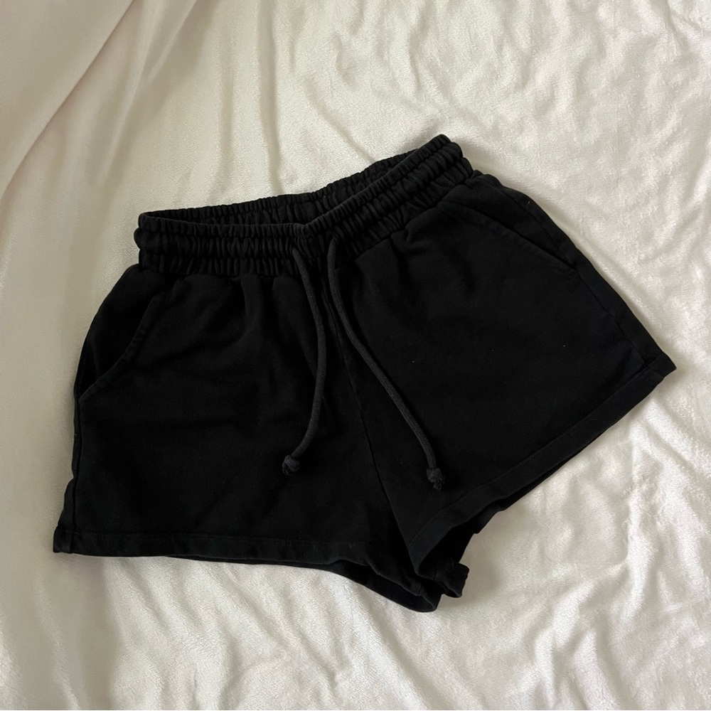 Zara black drawstring casual shorts